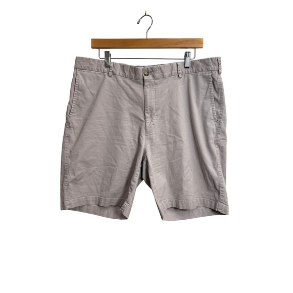 Peter Millar Other - Peter Millar Mens 38 Pima Cotton Stretch Chino Shorts Grey Tan Flat Front Peru